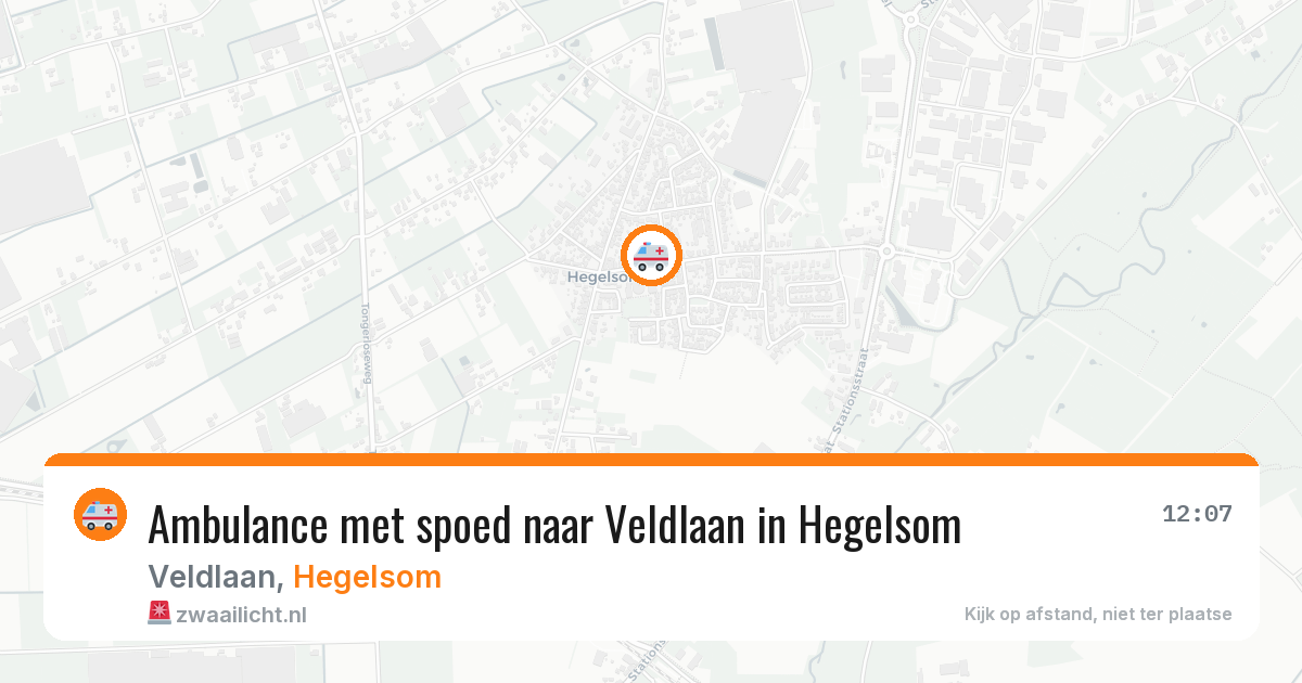 Ambulance met spoed naar Veldlaan in Hegelsom — 1 jul 2026