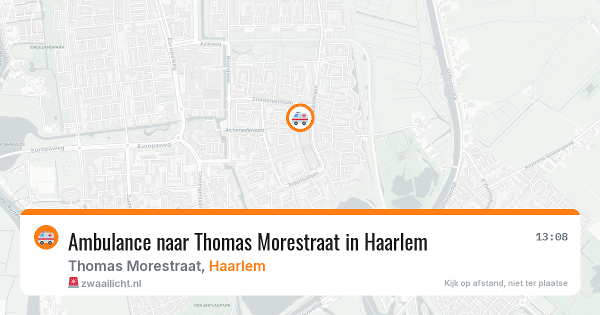 Ambulance naar Thomas Morestraat in Haarlem — 11 jun 2026