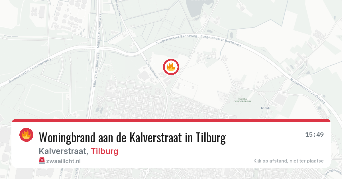 Woningbrand aan de Kalverstraat in Tilburg — 23 jun 2026