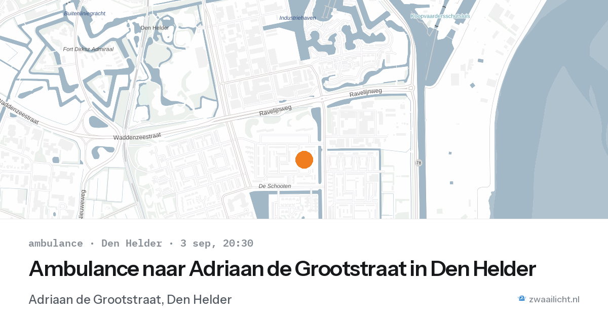 Ambulance naar Adriaan de Grootstraat in Den Helder — 3 sep 2026