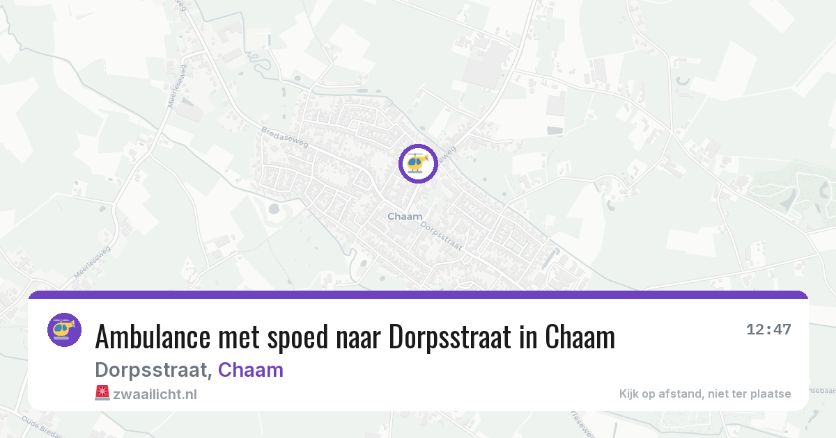 Ambulance met spoed naar Dorpsstraat in Chaam — 11 aug 2026