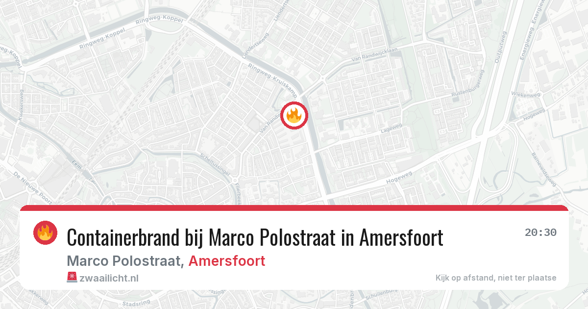 Containerbrand bij Marco Polostraat in Amersfoort — 17 mei 2026