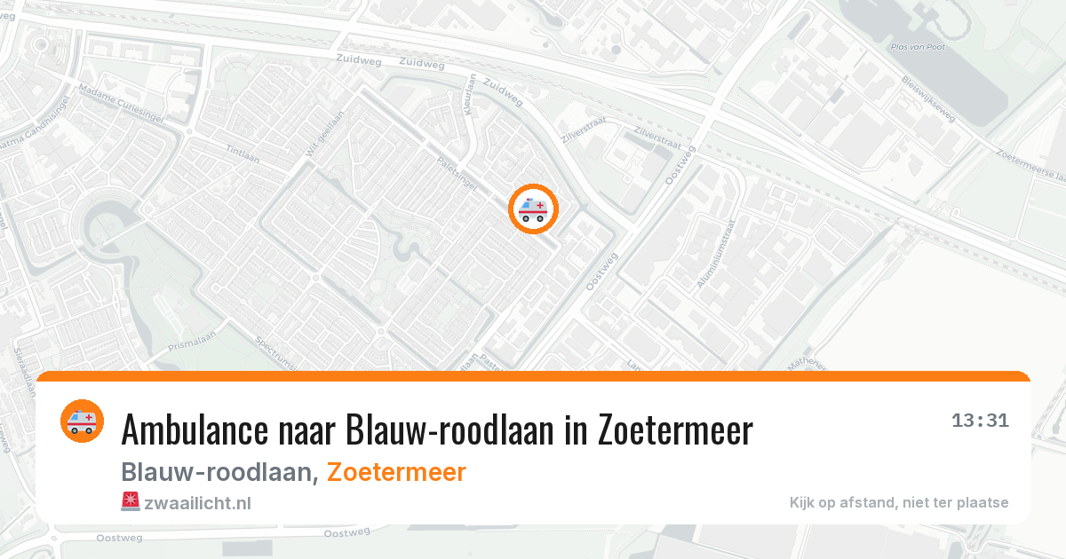 Ambulance naar Blauw-roodlaan in Zoetermeer — 1 apr 2026