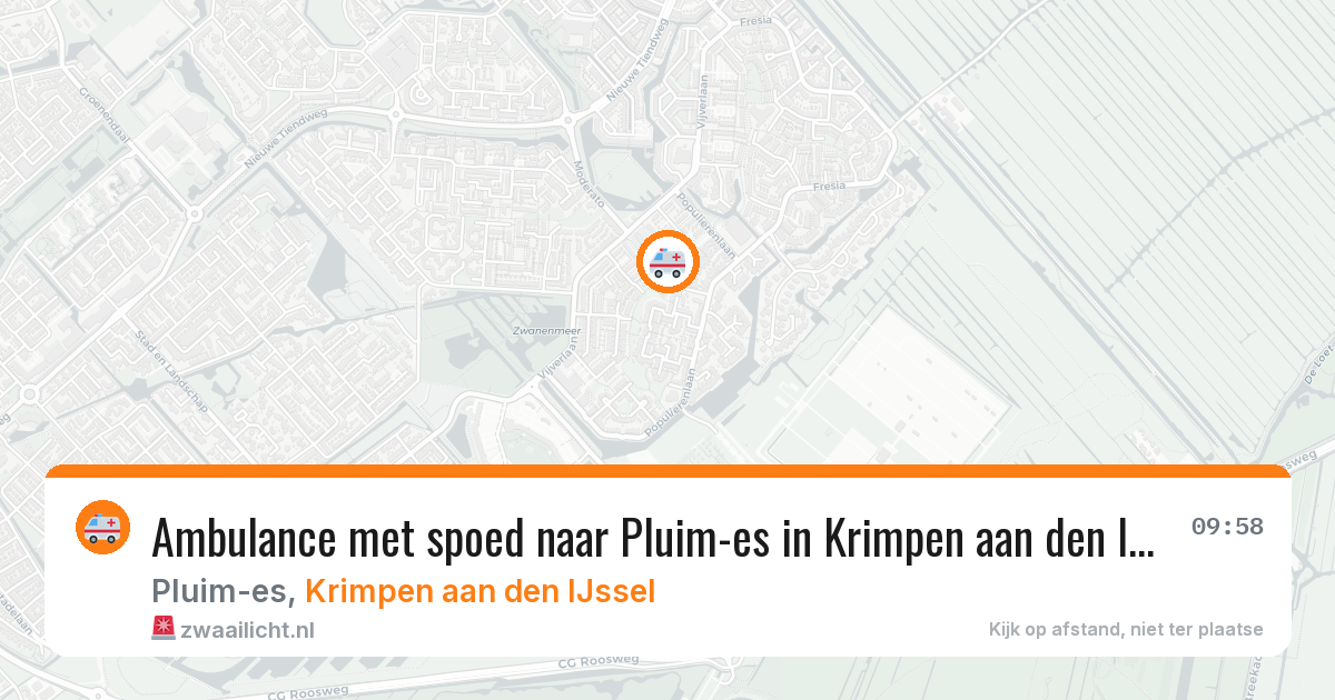 Ambulance met spoed naar Pluim-es in Krimpen aan den IJssel — 8 aug 2026