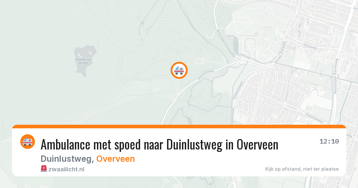 Ambulance met spoed naar Duinlustweg in Overveen — 23 apr 2026