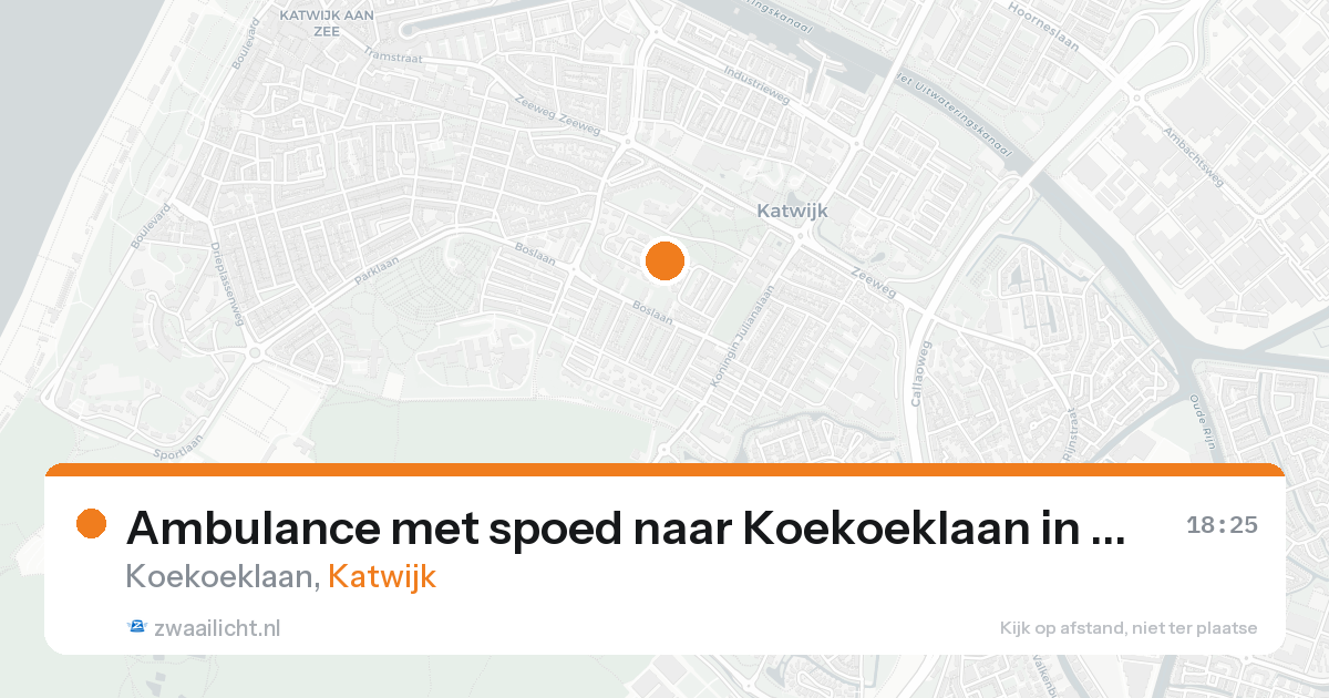Ambulance met spoed naar Koekoeklaan in Katwijk — 15 aug 2026