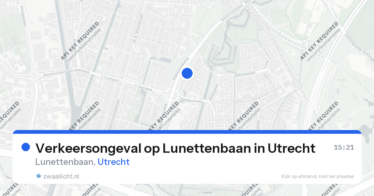 Verkeersongeval op Lunettenbaan in Utrecht — 26 aug 2026