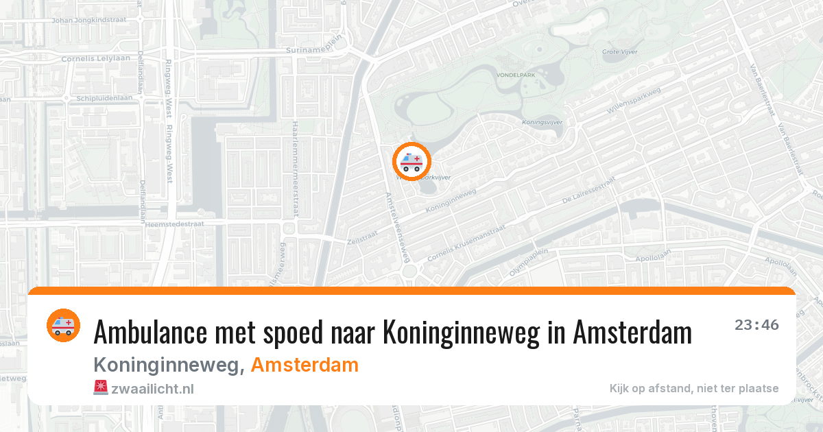 Ambulance met spoed naar Koninginneweg in Amsterdam — 3 jul 2026