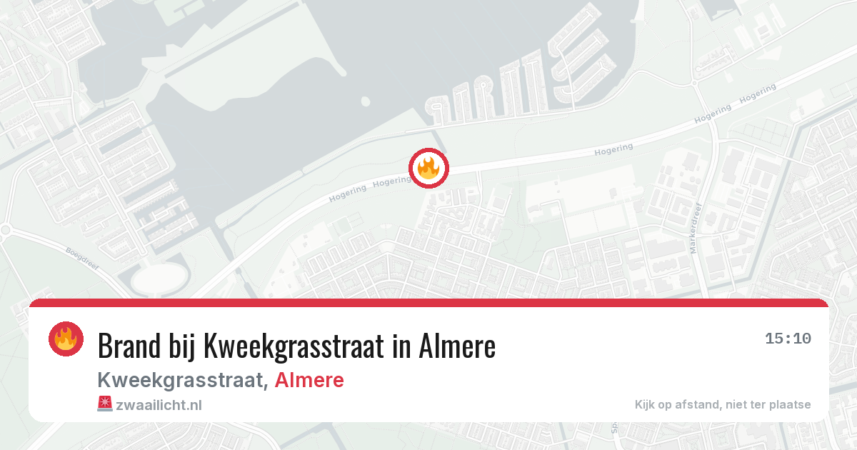 Brand bij Kweekgrasstraat in Almere — 5 aug 2026