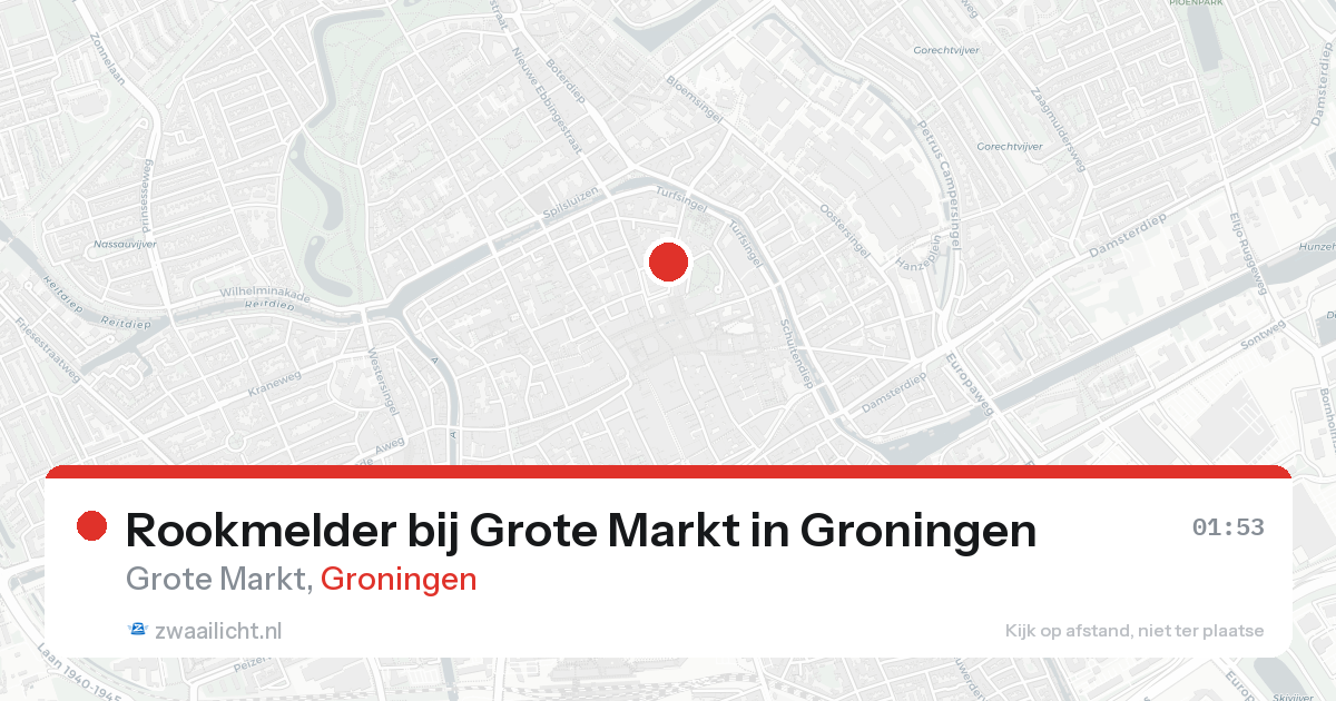 Rookmelder bij Grote Markt in Groningen — 18 aug 2026