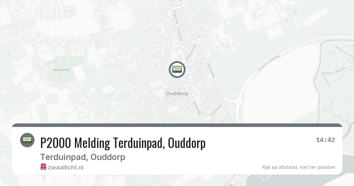 P2000 Melding Terduinpad, Ouddorp — 6 aug 2026
