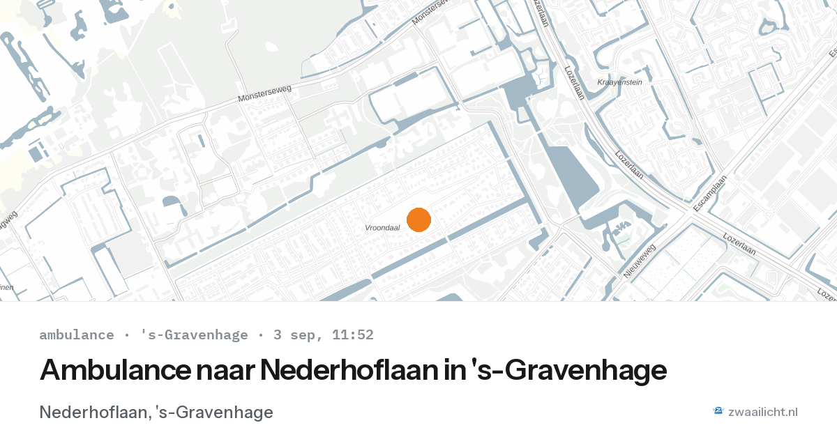 Ambulance naar Nederhoflaan in 's-Gravenhage — 3 sep 2026