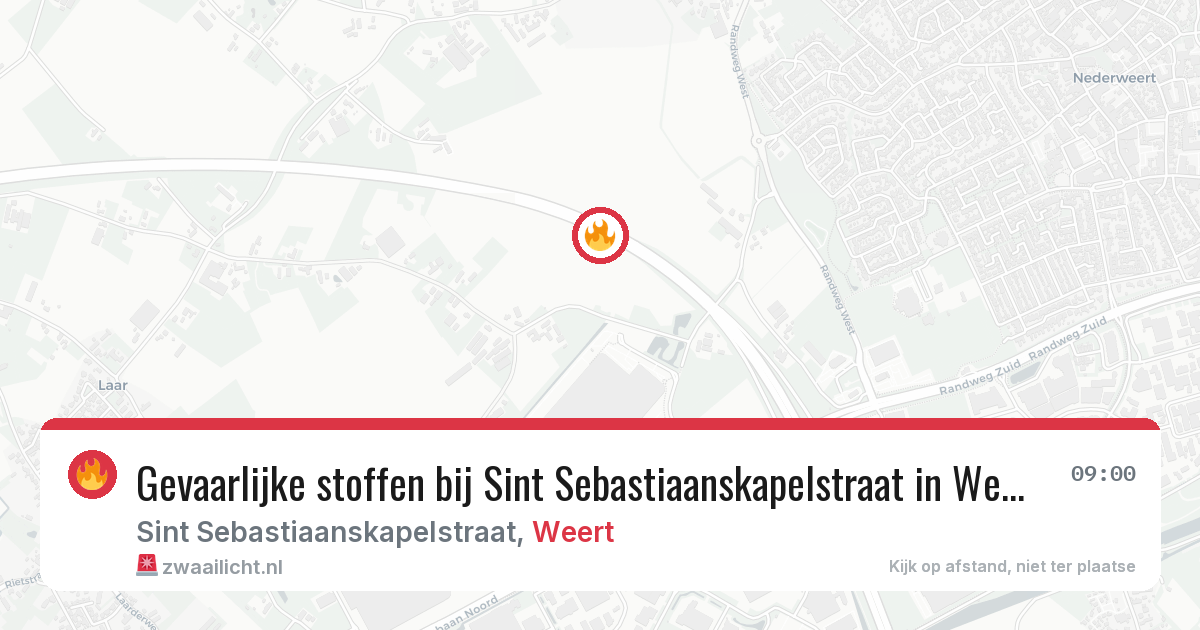 Gevaarlijke stoffen bij Sint Sebastiaanskapelstraat in Weert — 27 mei 2026
