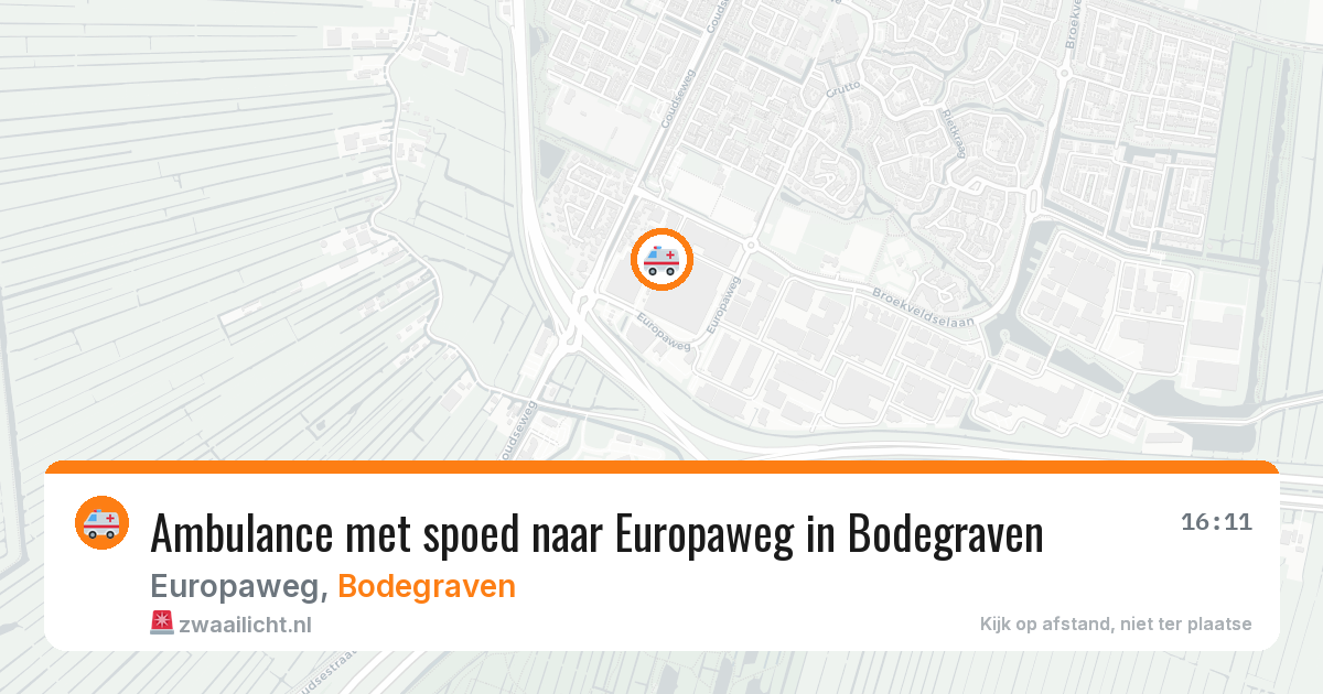 Ambulance met spoed naar Europaweg in Bodegraven — 27 jul 2026