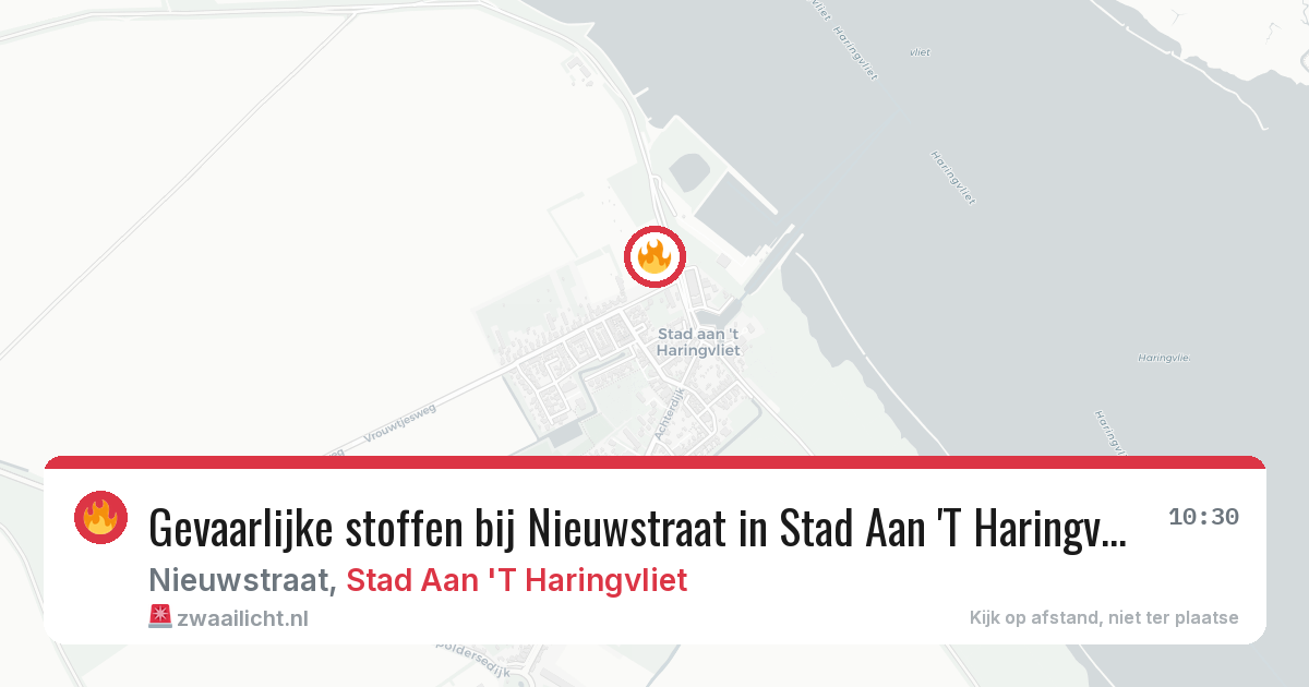 Gevaarlijke stoffen bij Nieuwstraat in Stad Aan 'T Haringvliet — 2 jul 2026
