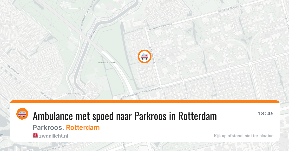 Ambulance met spoed naar Parkroos in Rotterdam — 4 aug 2026
