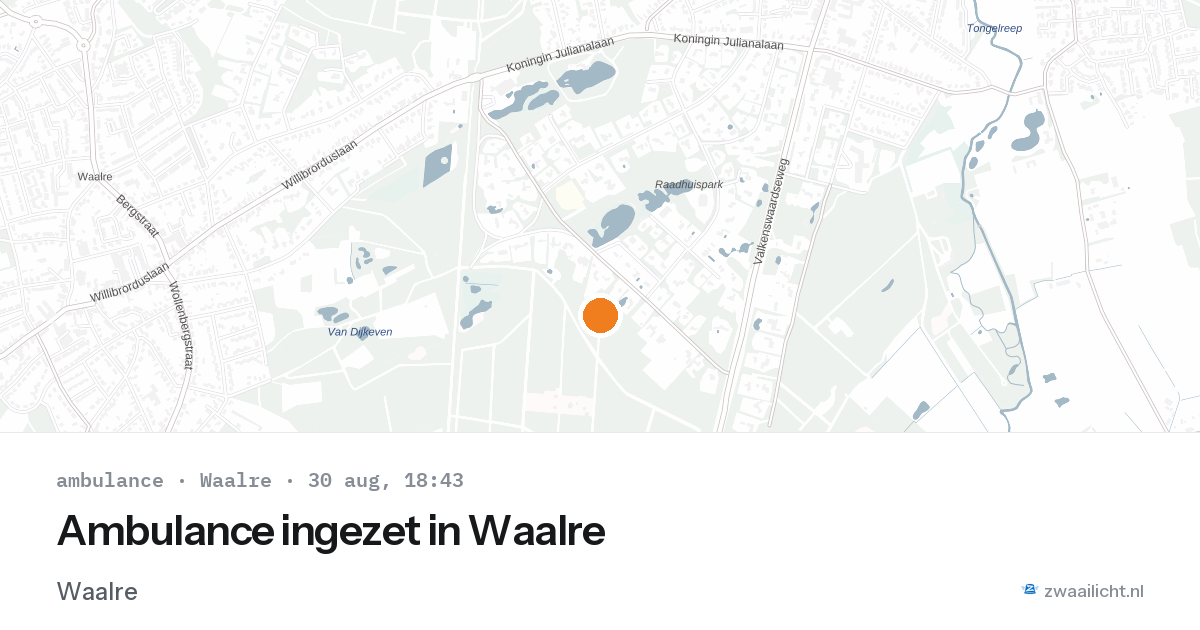 Ambulance ingezet in Waalre — 30 aug 2026