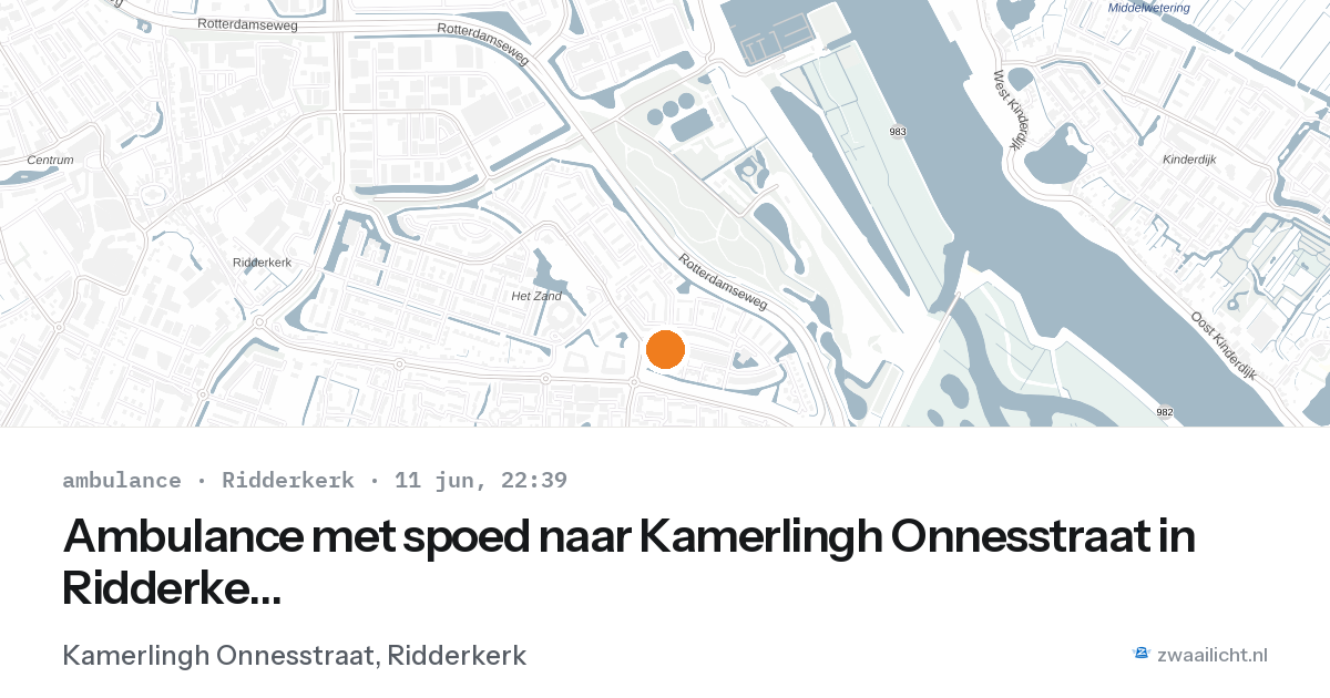 Ambulance met spoed naar Kamerlingh Onnesstraat in Ridderkerk — 11 jun 2026