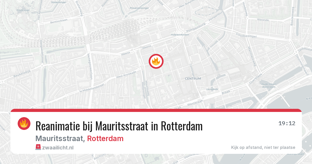 Reanimatie bij Mauritsstraat in Rotterdam — 8 aug 2026