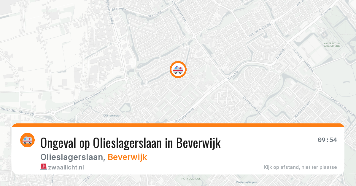 Ongeval op Olieslagerslaan in Beverwijk — 14 aug 2026