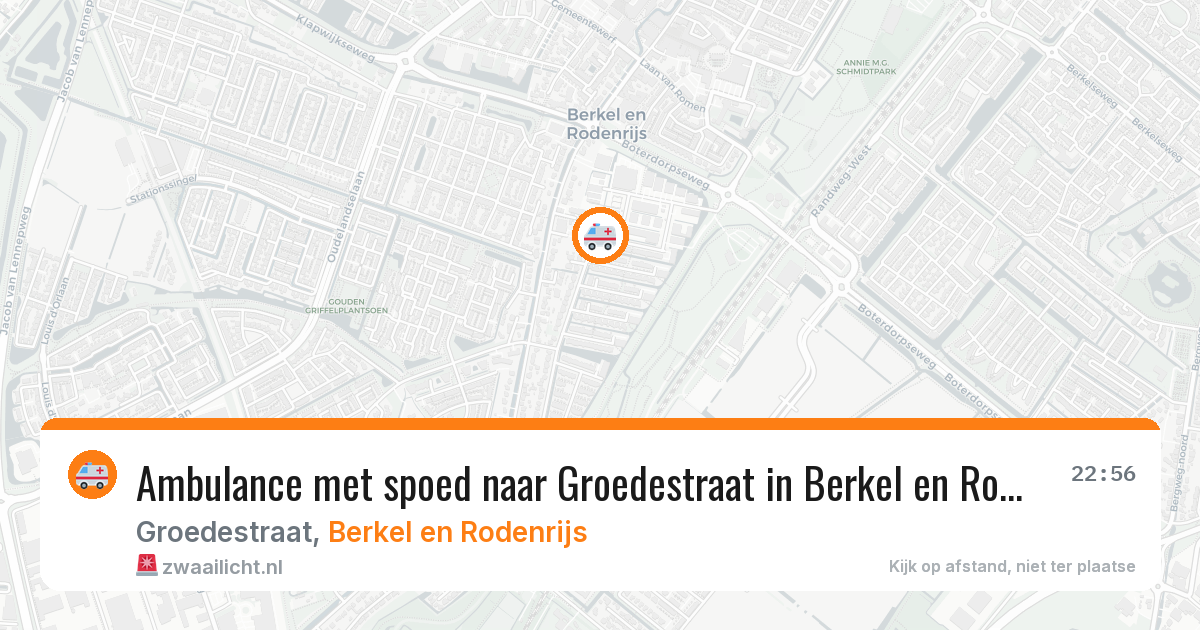 Ambulance met spoed naar Groedestraat in Berkel en Rodenrijs — 10 mei 2026