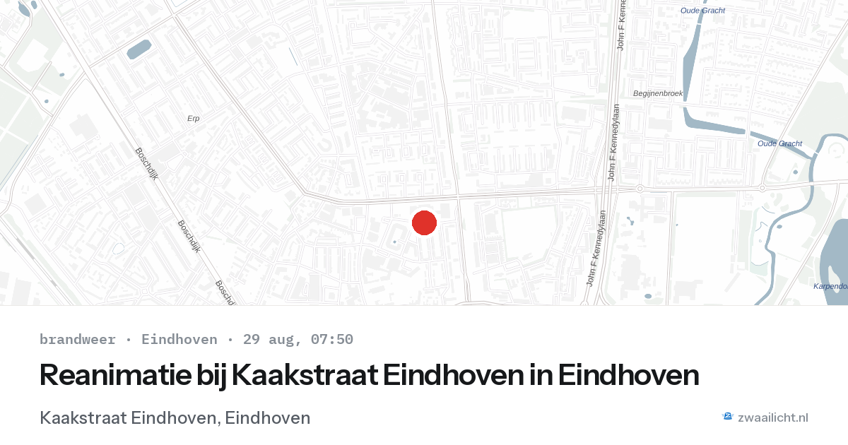 Reanimatie bij Kaakstraat Eindhoven in Eindhoven — 29 aug 2026