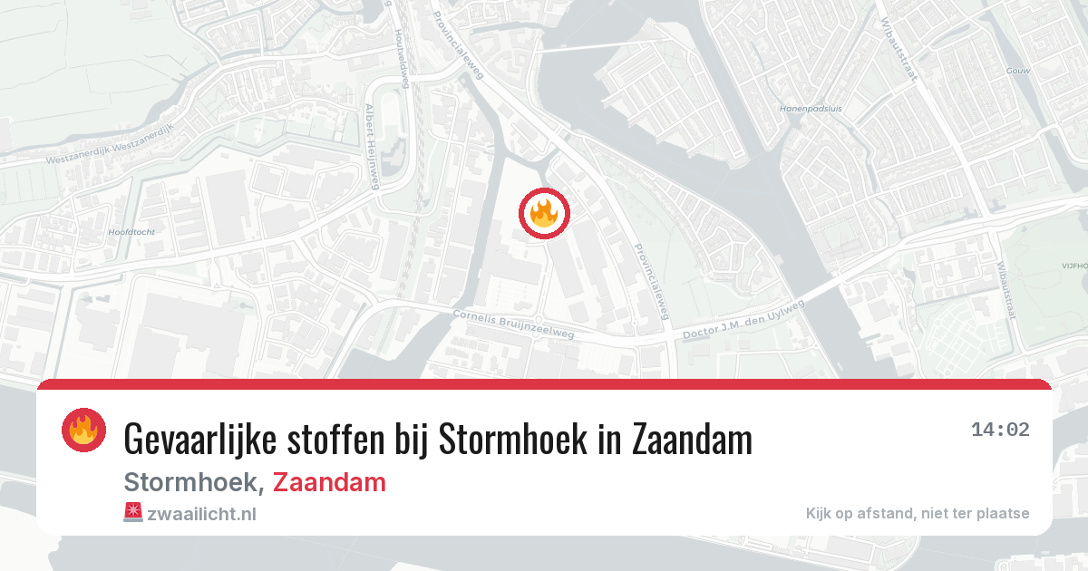Gevaarlijke stoffen bij Stormhoek in Zaandam — 8 jun 2026
