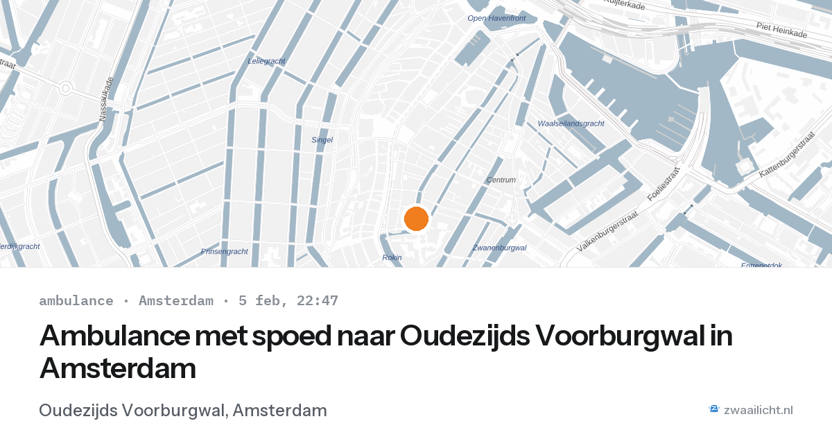 Ambulance met spoed naar Oudezijds Voorburgwal in Amsterdam — 5 feb 2026