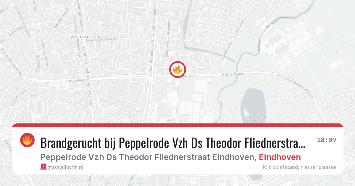 Brandgerucht bij Peppelrode Vzh Ds Theodor Fliednerstraat Eindhoven in Eindhoven — 26 mrt 2026