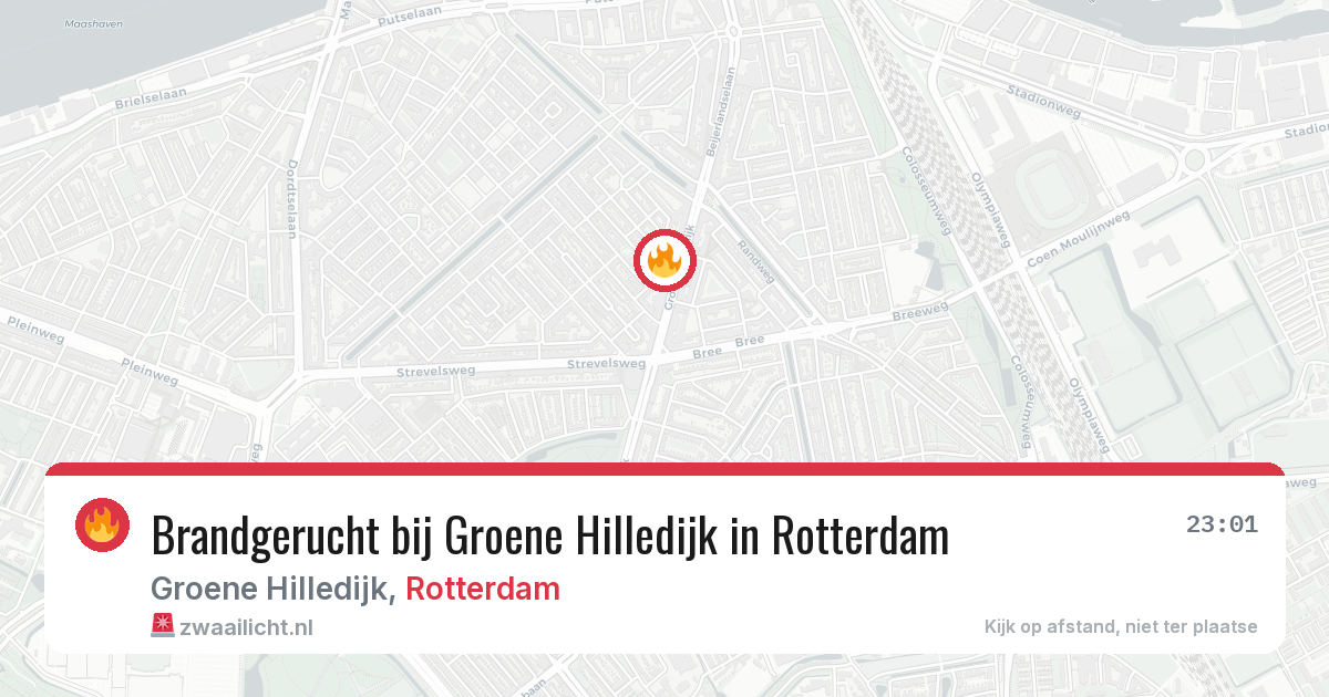 Brandgerucht bij Groene Hilledijk in Rotterdam — 12 mei 2026