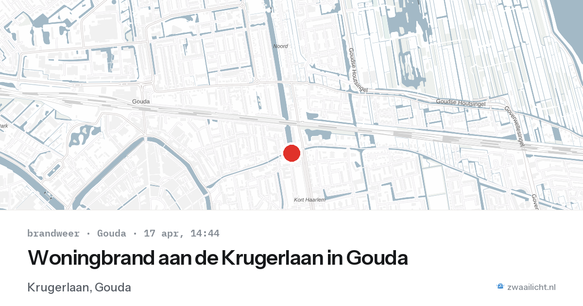Woningbrand aan de Krugerlaan in Gouda — 17 apr 2026