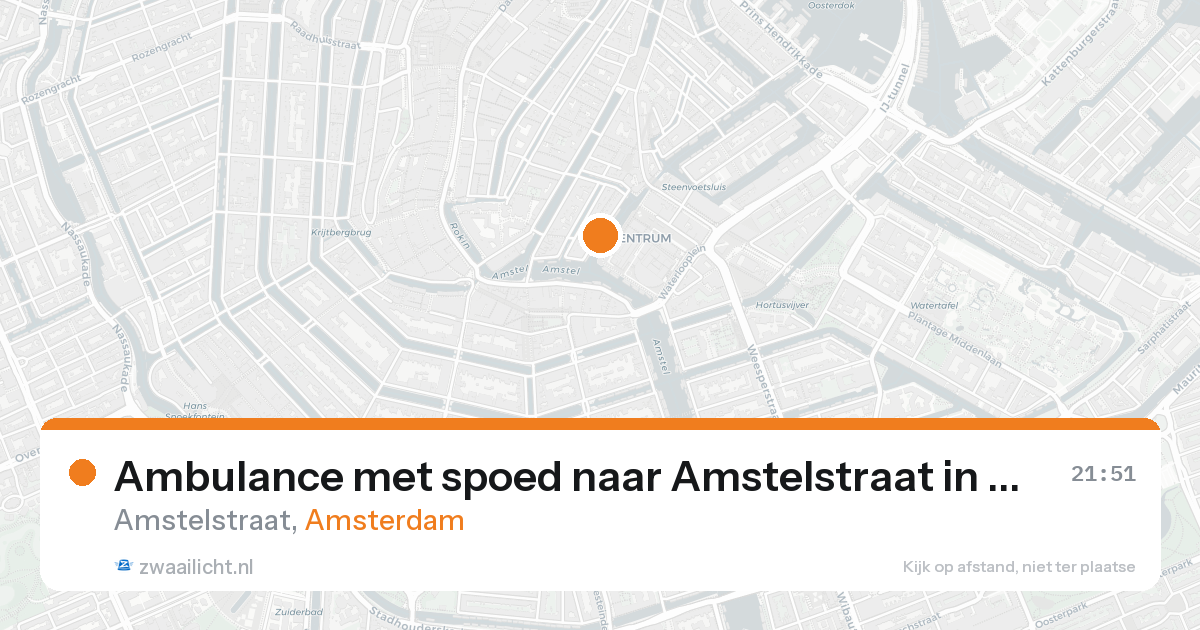 Ambulance met spoed naar Amstelstraat in Amsterdam — 20 aug 2026