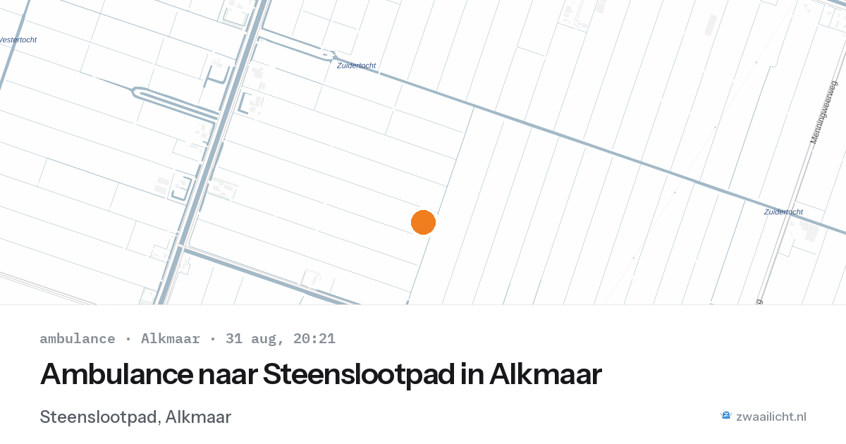 Ambulance naar Steenslootpad in Alkmaar — 31 aug 2026