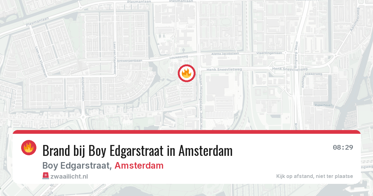 Brand bij Boy Edgarstraat in Amsterdam — 31 mei 2026