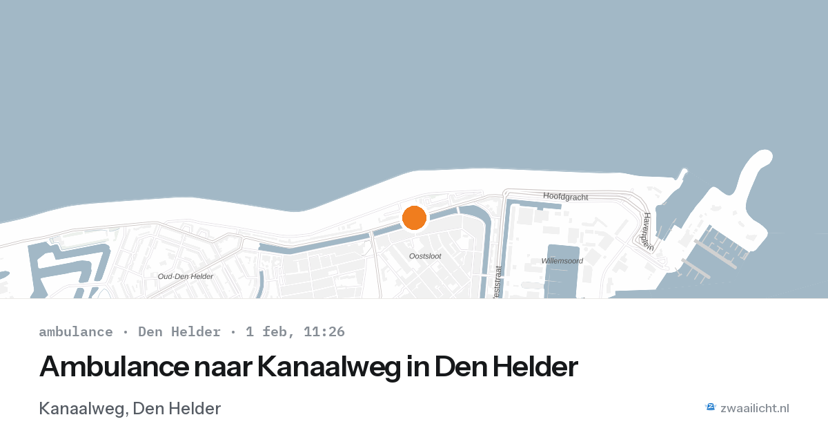 Ambulance naar Kanaalweg in Den Helder — 1 feb 2026