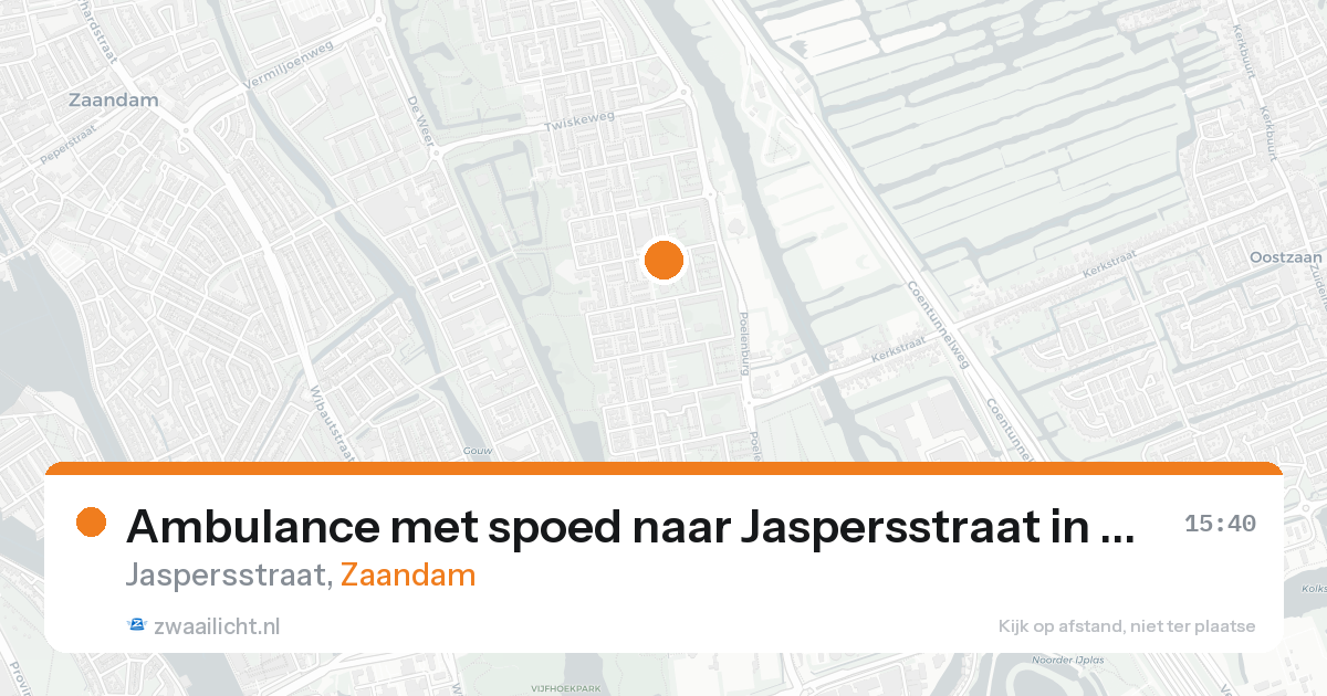 Ambulance met spoed naar Jaspersstraat in Zaandam — 27 mei 2026