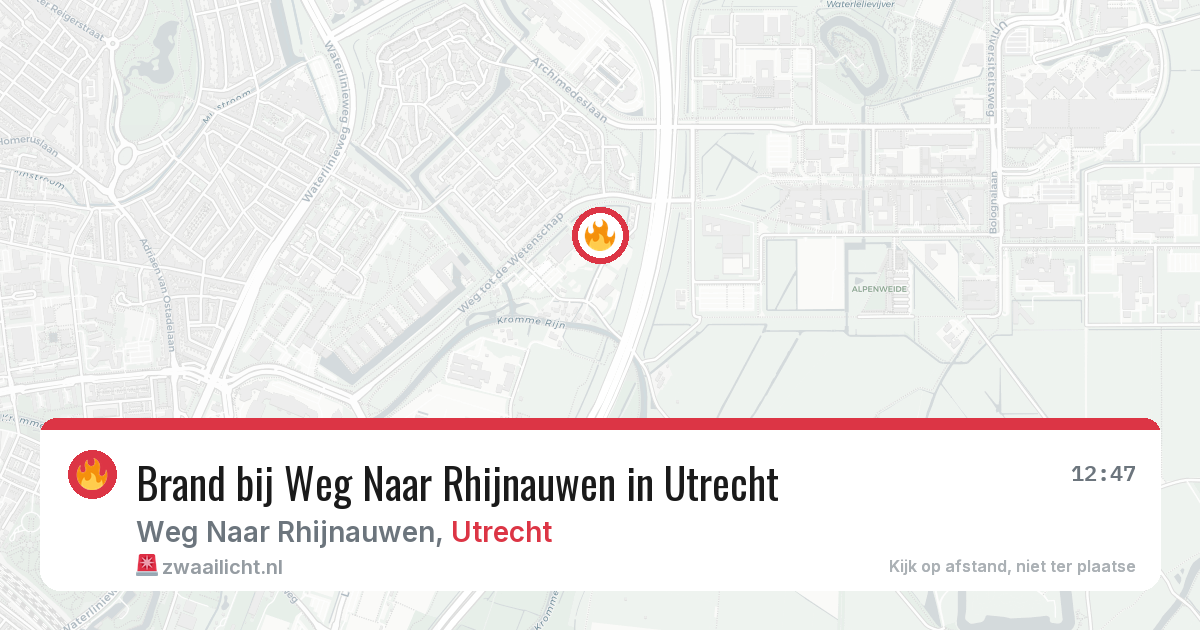 Brand bij Weg Naar Rhijnauwen in Utrecht — 23 mei 2026