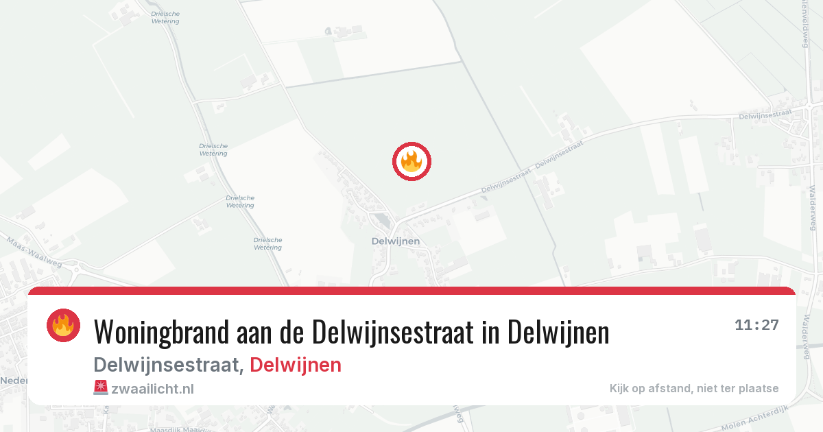 Woningbrand aan de Delwijnsestraat in Delwijnen — 14 feb 2026