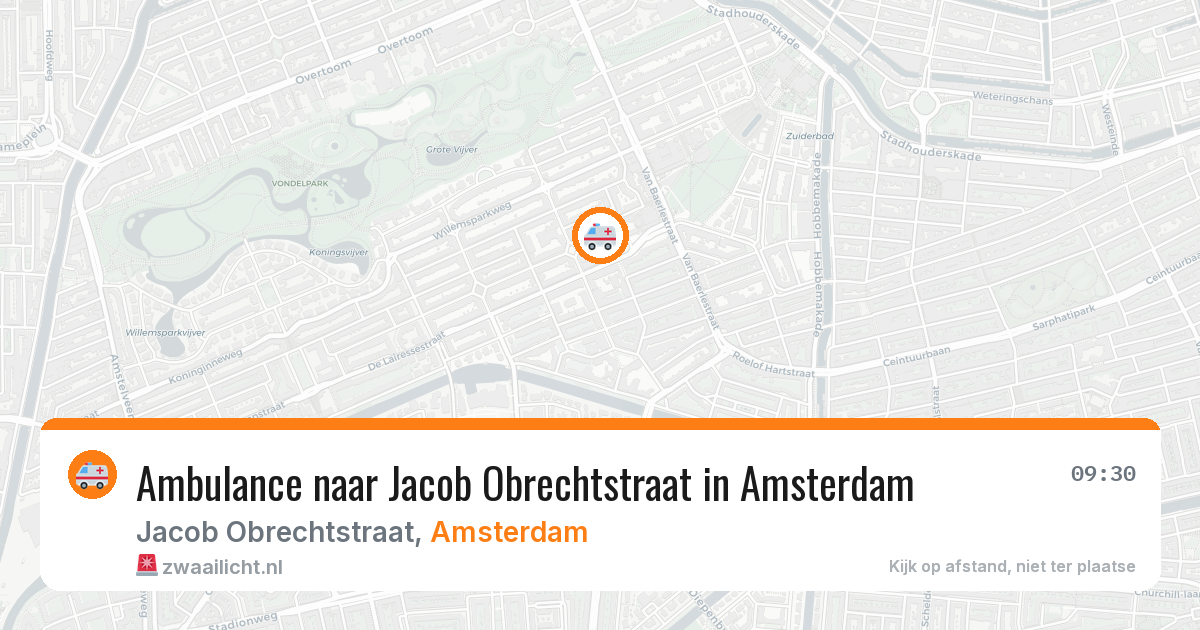 Ambulance naar Jacob Obrechtstraat in Amsterdam — 9 mrt 2026