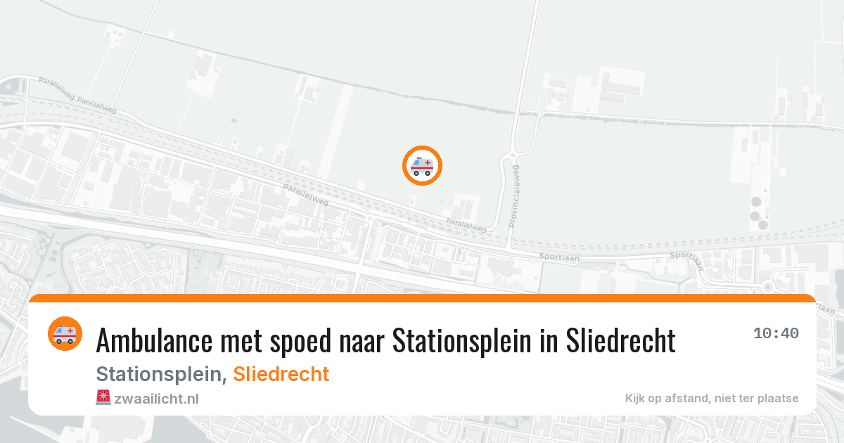 Ambulance met spoed naar Stationsplein in Sliedrecht — 30 jun 2026