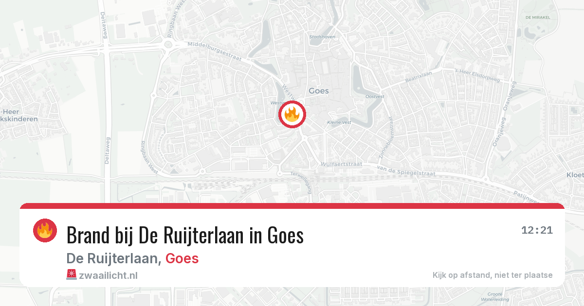 Brand bij De Ruijterlaan in Goes — 11 aug 2026