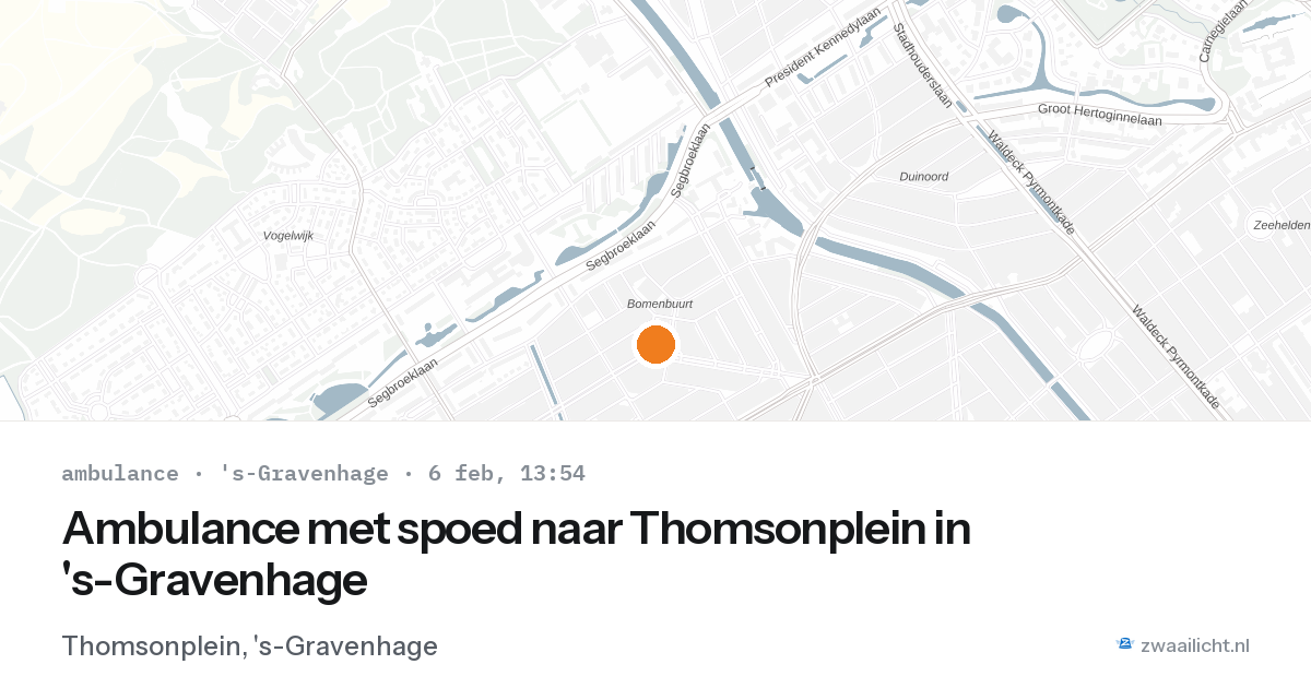 Ambulance met spoed naar Thomsonplein in 's-Gravenhage — 6 feb 2026