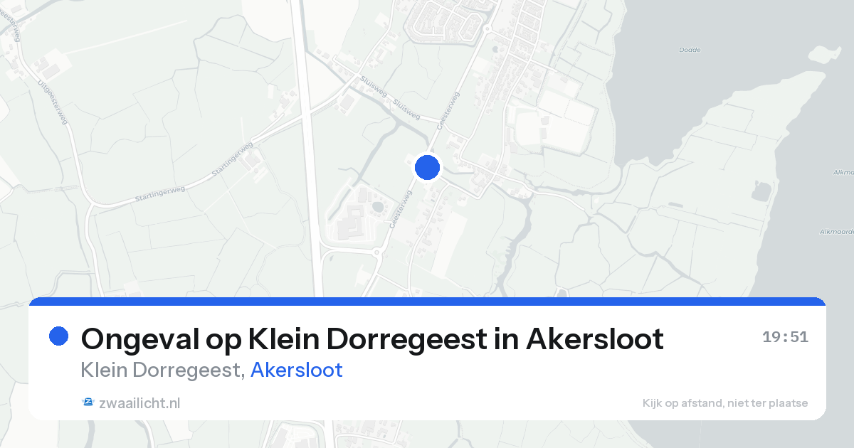 Ongeval op Klein Dorregeest in Akersloot — 18 aug 2026