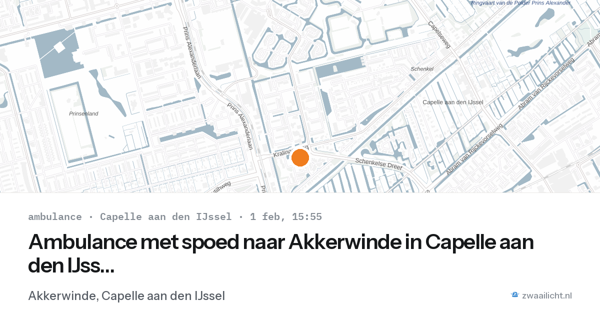 Ambulance met spoed naar Akkerwinde in Capelle aan den IJssel — 1 feb 2026