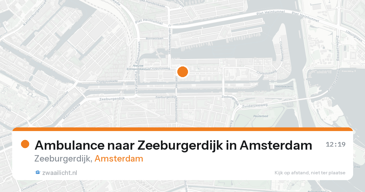 Ambulance naar Zeeburgerdijk in Amsterdam — 15 aug 2026