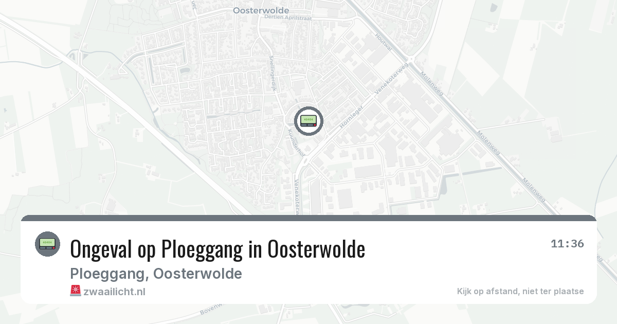 Ongeval op Ploeggang in Oosterwolde — 30 jan 2026