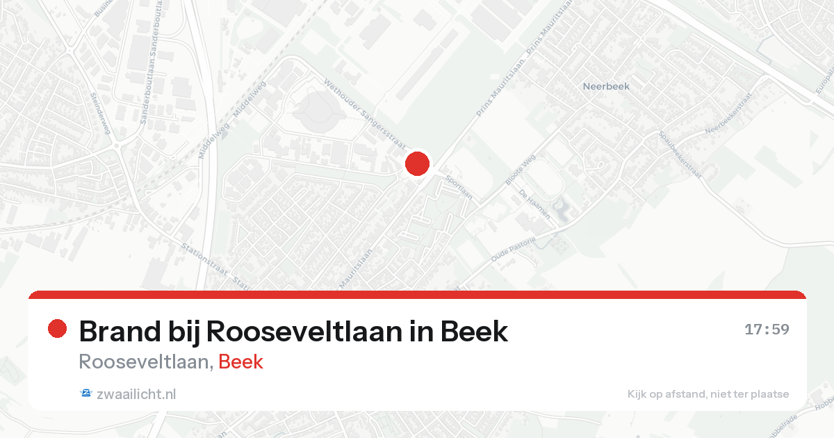 Brand bij Rooseveltlaan in Beek — 21 aug 2026