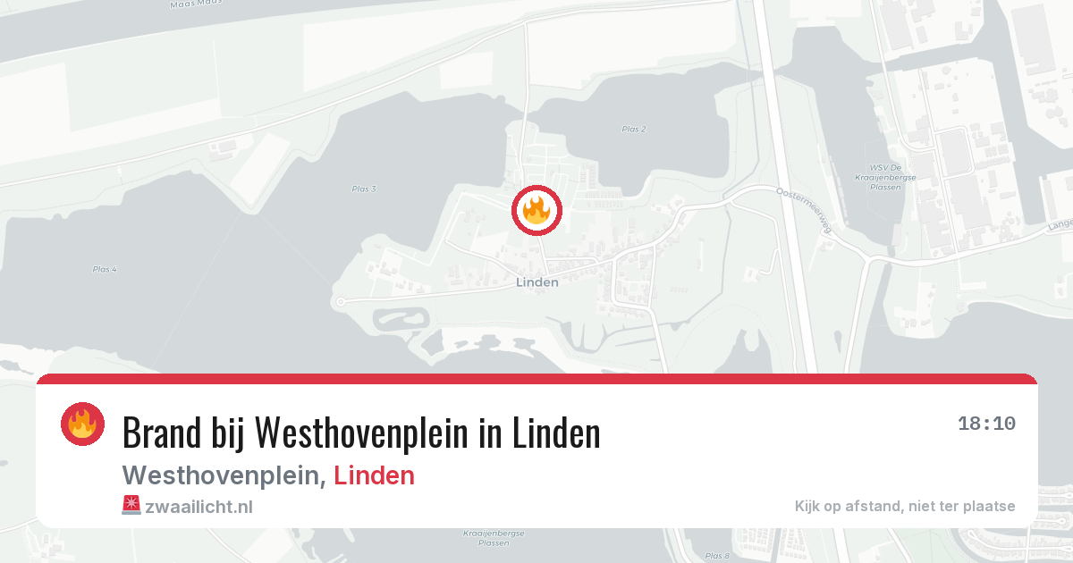 Brand bij Westhovenplein in Linden — 30 mei 2026