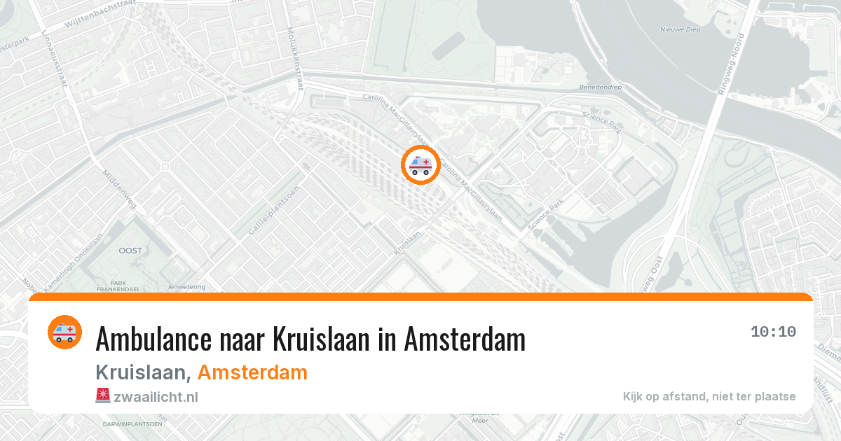 Ambulance naar Kruislaan in Amsterdam — 8 aug 2026