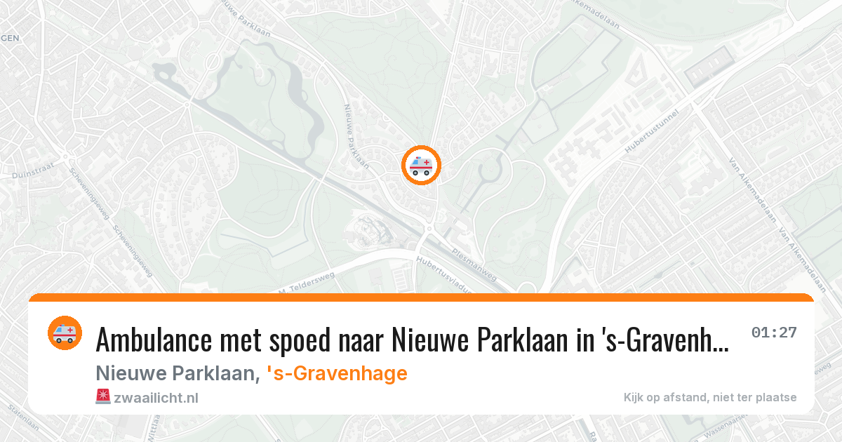 Ambulance met spoed naar Nieuwe Parklaan in 's-Gravenhage — 30 jun 2026
